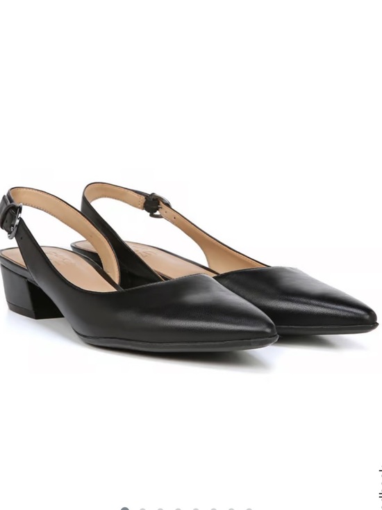 Naturalizer Shoes - Naturalizer Banks Black Pointed-Toe Slingback Low Heel Mules Size 6.5